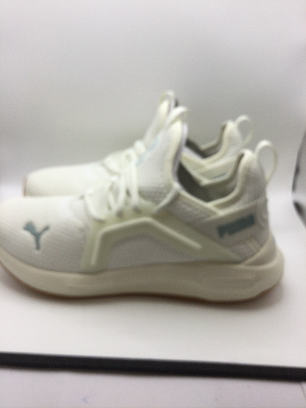 Puma White Knit Slip-On Sneakers with Gum Outsole - Picture 2 of 8